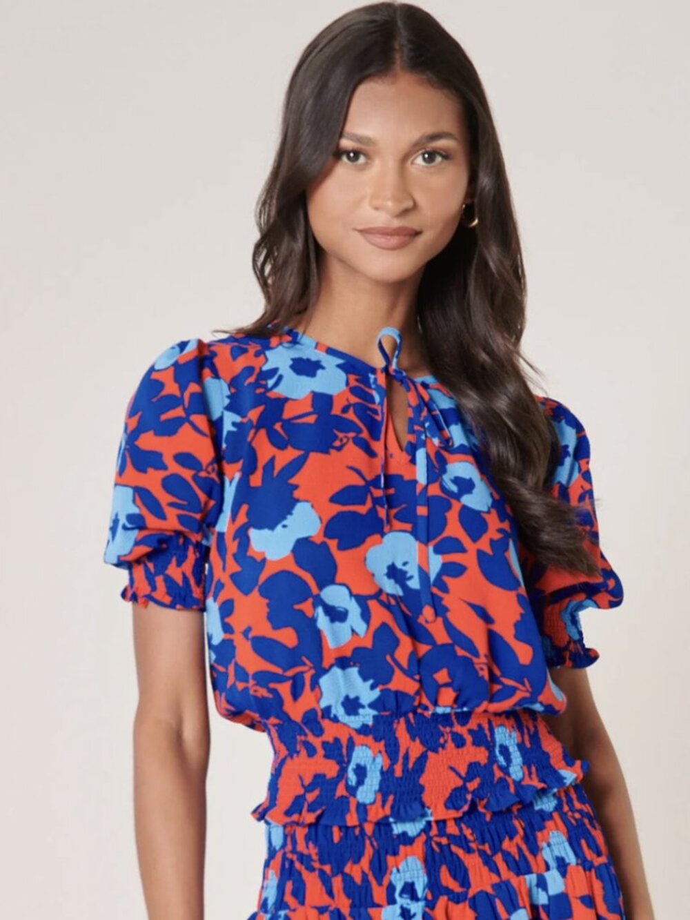 Sugarlips NWT $65 ptp 21 Matador Floral Eclipse Smocked Top